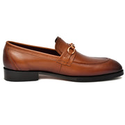 Men's tan crust leather formal loafer shoe, business & casual party wear - Feetique Footwea
